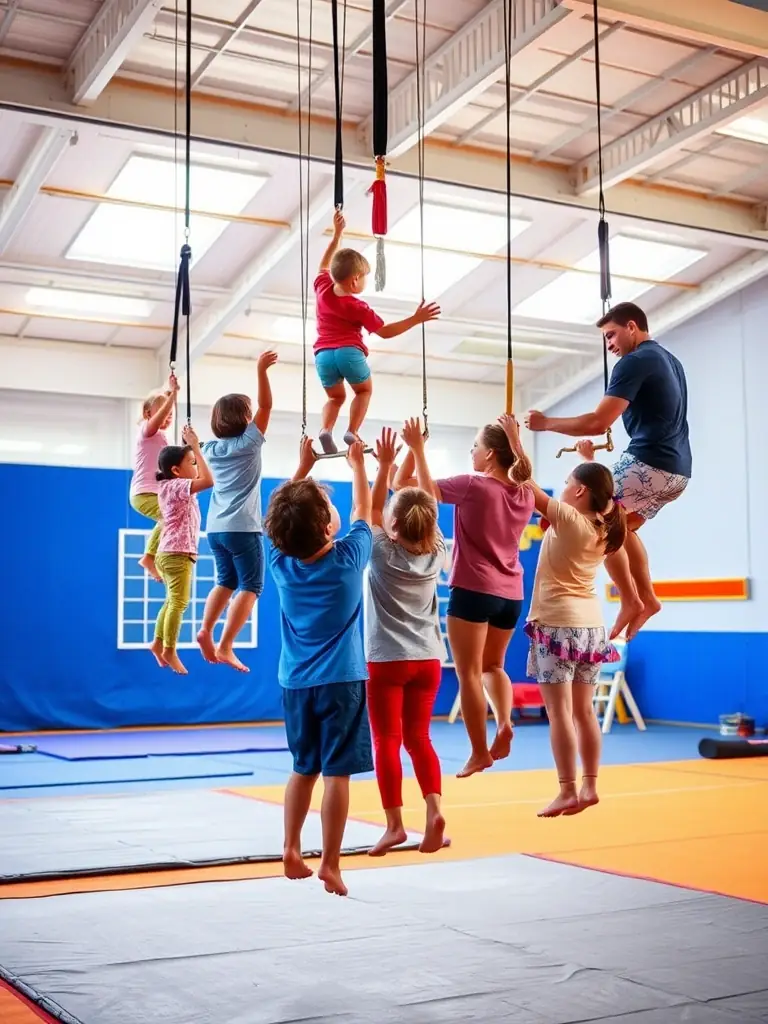 A visually striking image of a diabolo workshop, with participants practicing various diabolo tricks and techniques under expert instruction at JONGLE ATTAQUE.